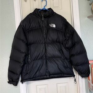 The North Face Men’s XXL Classic Black Puffer Jacket 700 Hooded Zipper Pockets